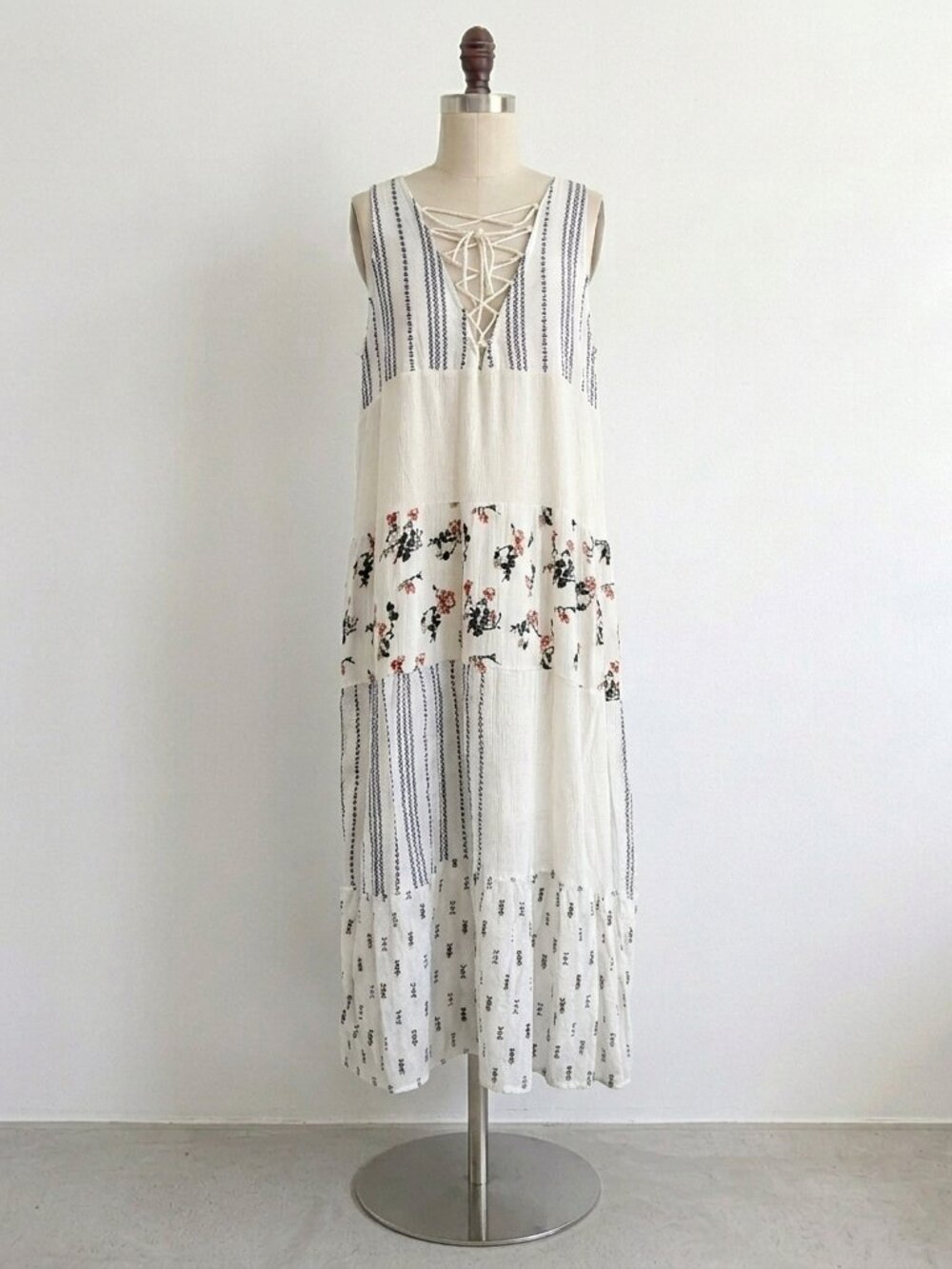 Patchwork Floral Boho Midi Maxi Dress Beach Cottagecore